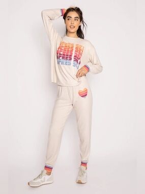 PJ SALVAGE Apres Ski Pyjama Set Oatmeal Size Medium